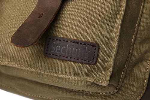 sechunk vintage military leather canvas laptop bag messenger bags medium