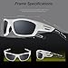 Torege Polarized Sports Sunglasses for Men Women Cycling Running Driving Fishing Golf Baseball Glasses EMS-TR90 Unbreakable Frame TR007 (White&Black&Gray lens)