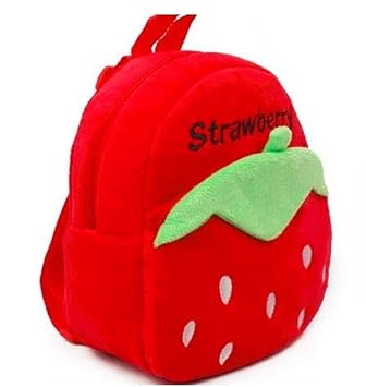Blue Tree Velvet Kids School/Nursery/Picnic/Carry/Travelling Bag - 2 to 5 Age (_Best_Red_Strawberry)