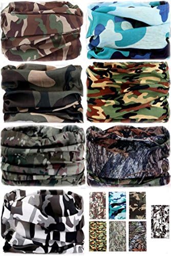 6PCS/9PCS/12PCS Headwear Headband Wrap Scarf UV Versatile Seamless Cool Lightweight Sports &amp; Casual for Outdoor Climbing Camping Sports Fitness Hiking Rid (6PC-Set-11)