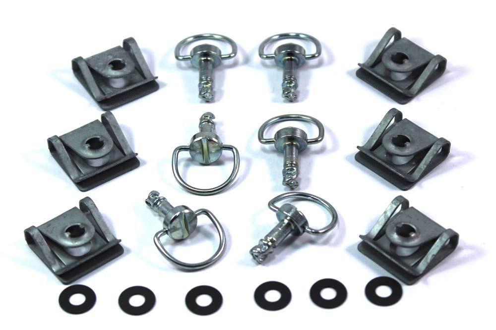 6X Dzus Fasteners 17mm D8-316-414-190 Silver D-Ring Panex Studs & Slide Clip/Plate