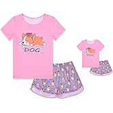 CHILDRENSTAR Matching Girls&Dolls Pajamas Summer Pjs Set Short Sleeve Sleepwear