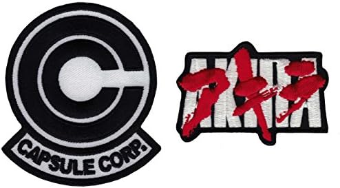 Set2 BW-IO Anime Dragonball Z Capsule Corp. Akira Japaneae Text Embroidered Cosplay Patch