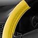 FH Group Universal Fit Modernistic and Seat Belt Pads Combo Set Steering Wheel Cover Fits Most Cars, SUVs Yellow