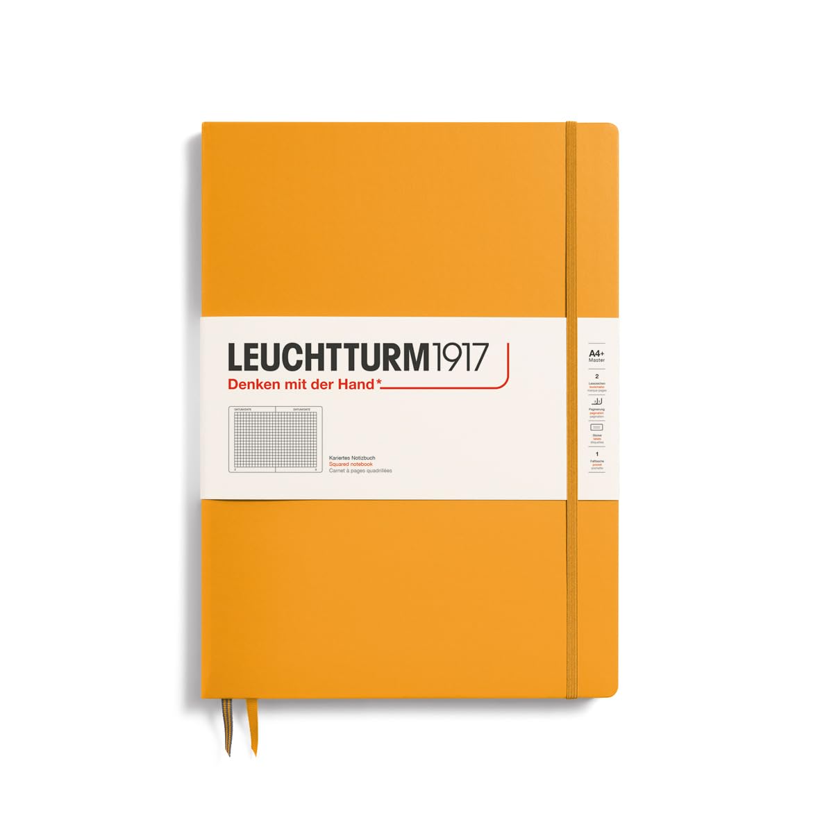 LEUCHTTURM1917 368144 Notebook Master Slim (A4+), Hardcover, 123 Numbered Pages, Rising Sun, Squared