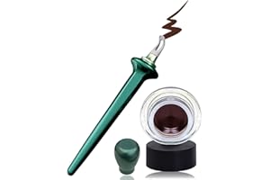 Aaiffey Eyeliner Applicator Tool,Silicone Eyeliner Guide with Eyeliner Cream Reusable Eye Liner Tool Easy No-Skip Eyeliner Waterproof Quick Dry (eyeliner tool +brown eyeliner creams)