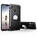 Orzero TPU + PC Hybrid Dual Layer Case Compatible for Huawei P20 Lite Full Body Heavy Duty Protection 360 Rotating Metal Ring (Adsorbed Iron Plate) (Huawei P20 Lite Not Included)-Black