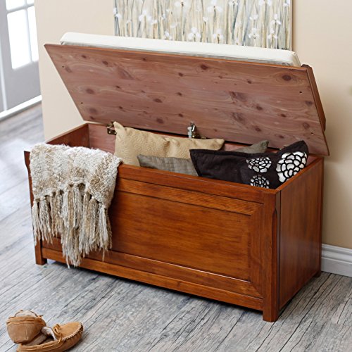 Belham Living Cedar Chest Mission Bench with Cushion - Oak