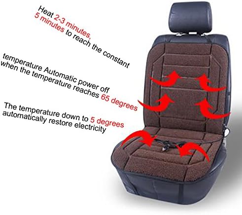 12-Volt Heating Seat Car Cushion Heated Highfs Seat Cover Hot Warmer Pad Cover for Cold Weather and Winter Driving (coffee)