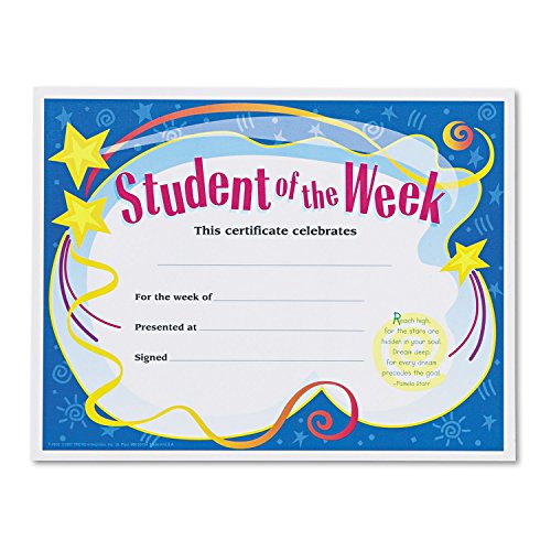 Trend T2960 Student of the Week Certificates, 8-1/2 x 11, White Border, 30/Pack (TEPT2960)