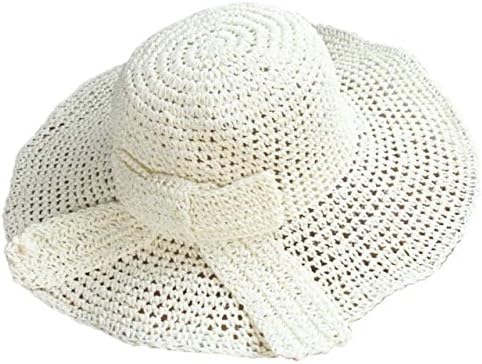 Brendacosmetic 2016 New Fashion Handmade Crochet Straw Sun Hat Folding Sun Hat,Women Summer Essential Sun Hat Straw Hat for Sunscreen
