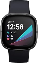 Fitbit Sense Advanced Smartwatch Heart Health Stress Skin Temp Carbon Graphite view 2