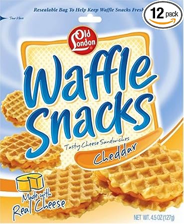 waffle cheese crackers shaped cheddar ounce snacks unit pack london old