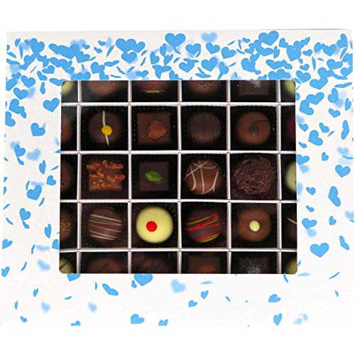 Hallingers 30er Pralinen-Mix handgemacht, mit/ohne Alkohol (360g) - Blue Hearts (Pralinenbox) - Liebe & Hochzeit 2023…