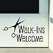 WALK-INS WELCOME Hair Salon Barber Shop Store Front Door Sign Vinyl Decal Sticker BLACK