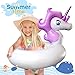 Leeron Unicorn Pool Floats, Pool Floats for Kids,Inflatable Swimming Pool Float Ride on Water Raft Swim Ring Pool Floaties for Girl Children (Purple-White)