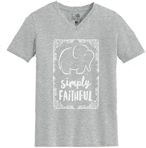 Simply Faithful Women's Elephant Boho Logo Christian T-shirt-Heather Grey-medium