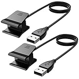 Cablor Fitbit Alta HR Charger, 2Pack 1.8ft/55cm Fast Charging, Replacement USB Charger Adapter Charge Cord Charger Cables for Fitbit Alta HR Smart Fitness Watch, Durable, Black (A-Black)