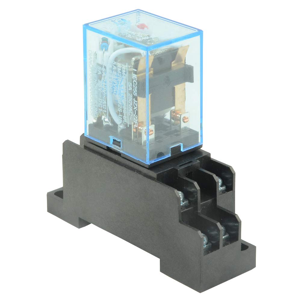 WMYCONGCONG 2 PCS Electromagnetic Power Relay, HH52P 8-Pin 5A AC 24V Relay Coil with Socket Base DPDT 2NO 2NC - Image 4