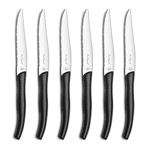 Lou Laguiole Steak Sky Vleesmes, roestvrij staal, zwart, 27,5 x 20 x 3 cm