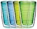 Boston Warehouse Insulated Plastic Tumblers, 16-Ounce, Set of 4, Marine Collection