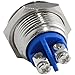 JacobsParts Momentary Pushbutton Starter Switch Circular Stainless Steel Metal Silver fits 5/8
