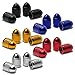 Bullet Style Polished Aluminum Black Chrome Tire Valve Stem Caps (Pack of 4)