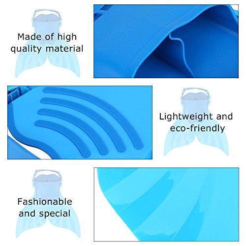 Asixx Swimming Flippers for Kids, Kid Swimming Fin Children Monofin Flippers Diving Scuba Foot Training Shoes Soft material Comfortable Wearing - Thumbnail 7