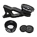 Ecandy 3 in 1 Clip-On 180 Degree Fisheye + Wide Angle + Macro Lens Camera Photo Kit for iPhone 6 6 Plus 5S,iPad Air,Samsung Galaxy S6 S5 S4 S3,BlackBerry,Sony Xperia,Moto and Other Smart Phones,Black