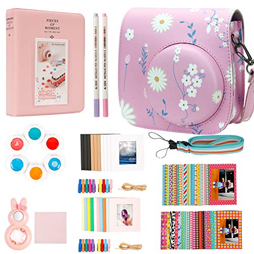Annle Instax Mini 9 Accessoires dans Une boîte pour FujiFilm Instax Mini 8 / Mini 8 + / Mini 9 Appareil Photo instantané (New Flower B)
