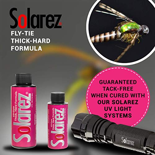 SOLAREZ Fly Tie UV Cure Resin - Thick Hard Formula (2 oz) Fly Tying, Fly Fishing, Build Fly Heads and Bodies