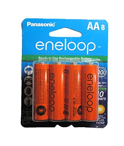 Eneloop AA NiMH Pre-Charged Battery Rechargeable 2100 Times with Holder "Orange Color s" Pack of 8