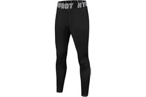 HYCOPROT Boy's Compression Pants Young Kid Base Layer Athletic Leggings Youth Quick Dry Long Johns for Running Baseball Gym