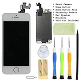 InjuredGadgets - LCD display Touch Screen Glass Digitizer Assembly With Spare Parts (home button & Camera & Flex Cable) for iPhone 5S White