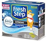 Fresh Step Extreme Scented Litter with the Power of Febreze, Clumping Cat Litter Mountain Spring, 20 Pounds