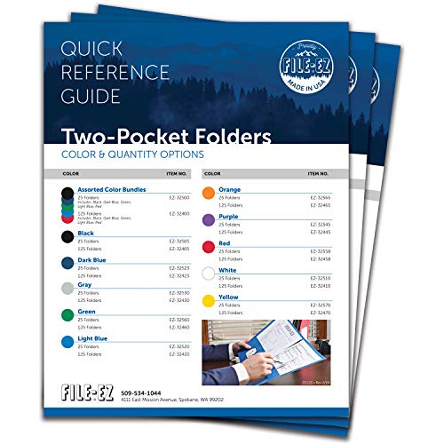 FILEEZ TwoPocket Folders, Dark Blue, 125Pack, Textured Paper, Letter Size (EZ32423) Pricepulse