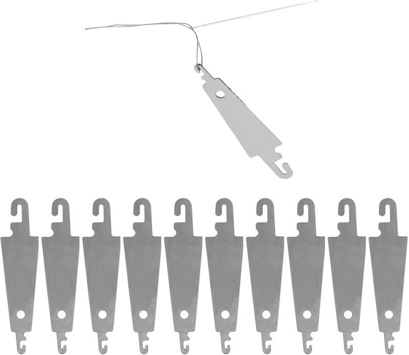 jeufun 10pcs Stainless Steel Needle Threader for Large Eye Needles