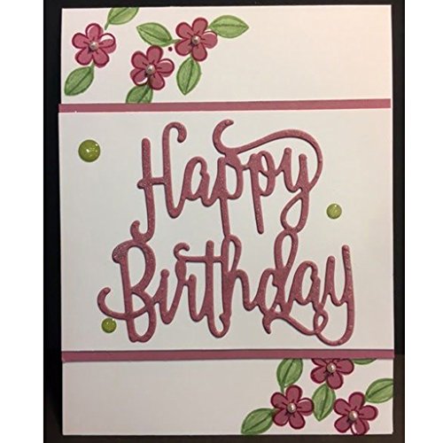 LIYUDL Happy Birthday Metal Cutting Dies Stencil Template Mould Stencil Cut Dies For DIY Scrapbook Album Paper Card Craft Embossing Decoration