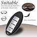 Vitodeco Leather Smart Key Fob Case Cover Protector - Compatible with Nissan | Compatible with Infiniti - (2007 - 2022 Models) - 4 Buttons, Black