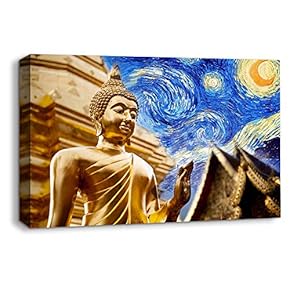 Van Gogh Starry Night Painting Artwork for Home Framed