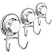 SANNO Suction Cup Hook Holder Shower Hook Super Power Vacumn Suction Bath Hook for Towel Robe Bathroom Kitchen Shower Bath Rustproof Stainless Steel,Set of 3