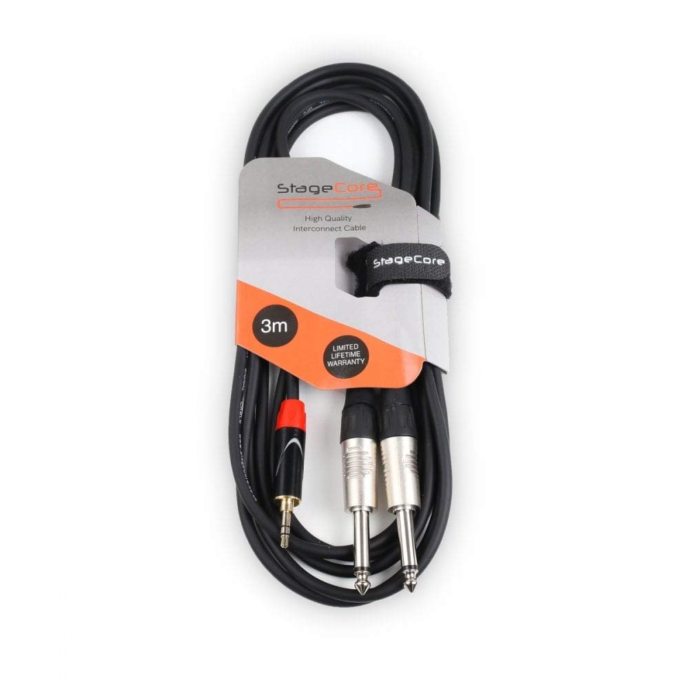 StageCore 3.5mm Mini Jack to 2x 1/4" Jack Professional Audio Cable (3m)