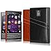 BlackBerry Passport Case,3C-Aone [Card Slot Vintage Series] Soft Corrected Grain Leather Case [Wallet Style] [2 Card Slots], Leather Case Back Cover for BlackBerry Passport (Black)