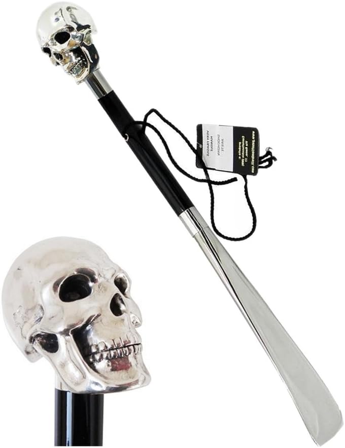 Pasotti Shoe Horn with Silver Skull