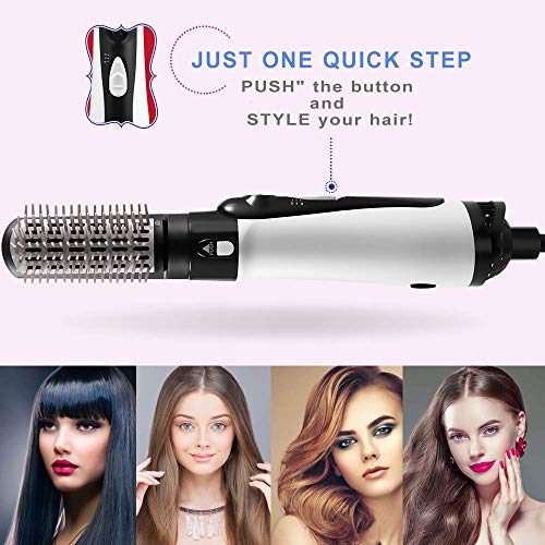 One Step Hair Dryer and Volumizer - 2 in 1 Blow Dryer Hot Air Brush Hair Styling Tool - Ceramic Negative Ion Technology - Anti-Scald and Auto Shutoff Safety Feature