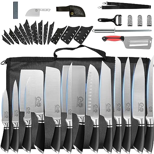 XYJ Knives,Professional Knife Sets for Master Chefs,Chef Knife Set with