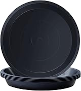 Kunjocy Pack of 5 Black Plant Pot Saucers 23 cm Round Trays