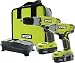 Ryobi P882 One+ 18v Lithium-Ion Drill and Impact Driver Kit