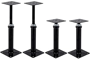 YMSZGBZG 4 Pack Adjustable Floor Jack,Mini Screw Jack,Telescoping Jack for Temporary Support,RV Step Stabilizer,Post 7¾ " to 12" (Black).