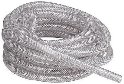 USA Premium Store 10 Feet of 3/8" Braided Reinforced Clear Vinyl Tubing - Food / Beverage Grade